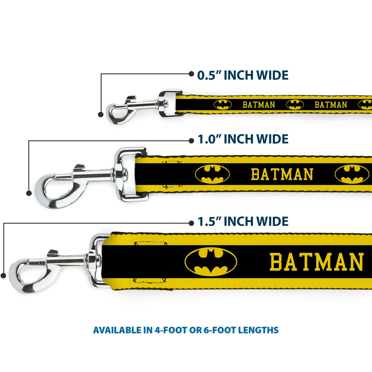 Dog Leash - BATMAN/Logo Stripe Yellow/Black