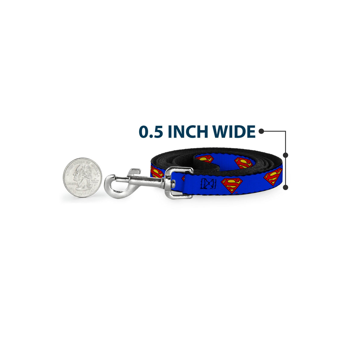 Dog Leash - Superman Shield Blue