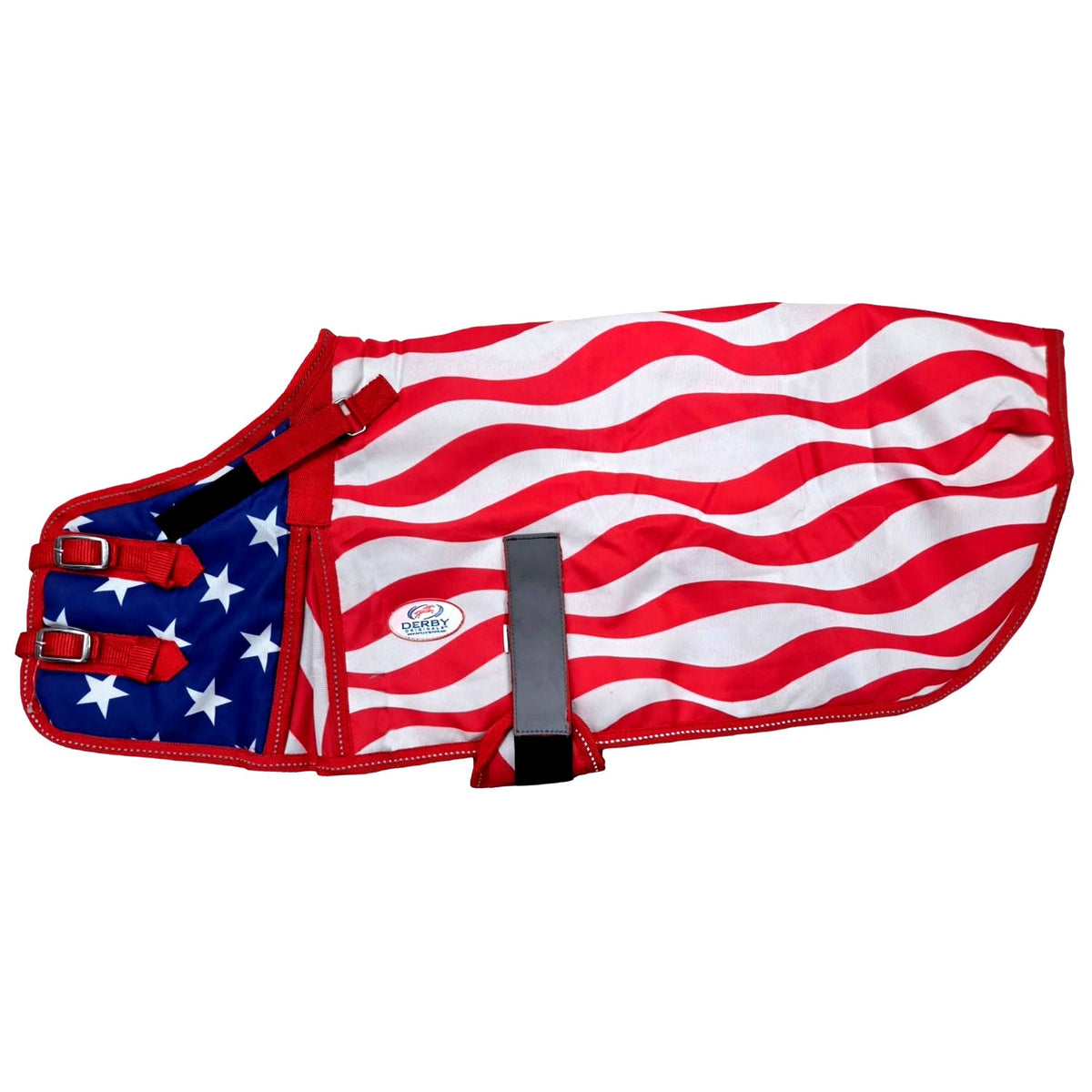 Derby Originals 600D Stars & Stripes Waterproof Dog Coat 70D Lining, 150 Polyfill
