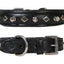 Derby Dog Designer Series USA Leather Spikes and Diamond Padded Dog Collar with Stainless Steel Rolled Buckle for Comfort