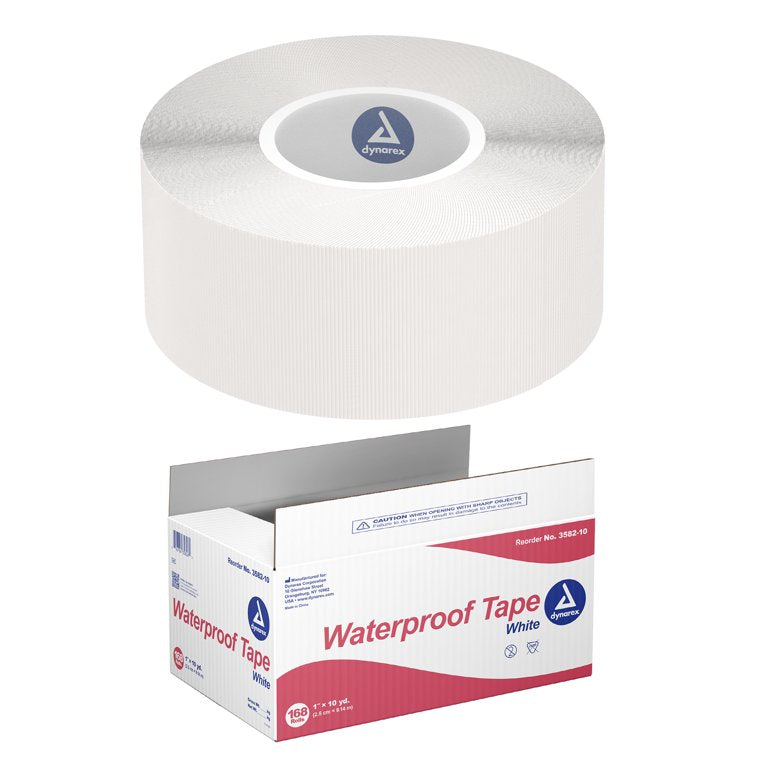 Dynarex Waterproof Adhesive Tape, 1" x 10yds  Bulk - 168ea/cs (168 Count)