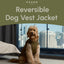Reversible Dog Vest Jacket - Green Brown