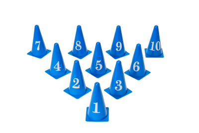 Pack of 10 Durable Numbered Cones for Dog Agility Training