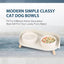Elevated Ceramic Cat & Dog Bowl Set with Splash Guard, Non-Slip Stand (2x480ml)
