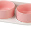 Elevated Ceramic Cat & Dog Bowl Set with Splash Guard, Non-Slip Stand (2x480ml)