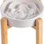 Elevated Ceramic Slow Feeder Dog Bowl 8.6in Heavy Weighted (various colors)