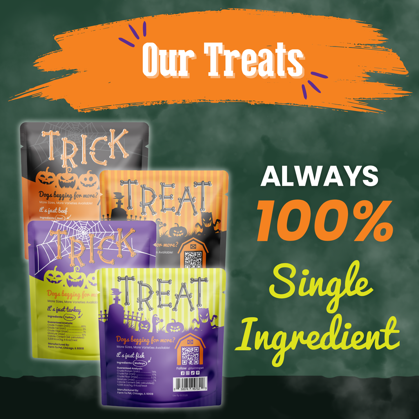 Halloween Dog Treat Snack Pack Bundle
