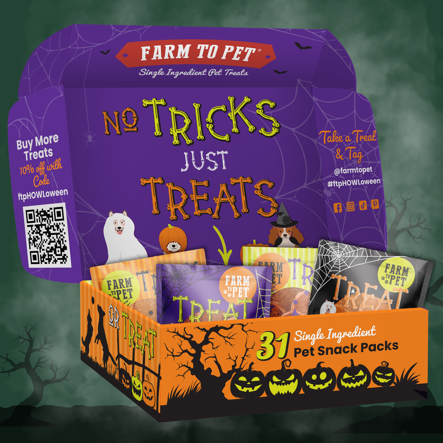 Halloween 31 Snack Pack Dog Treat Box