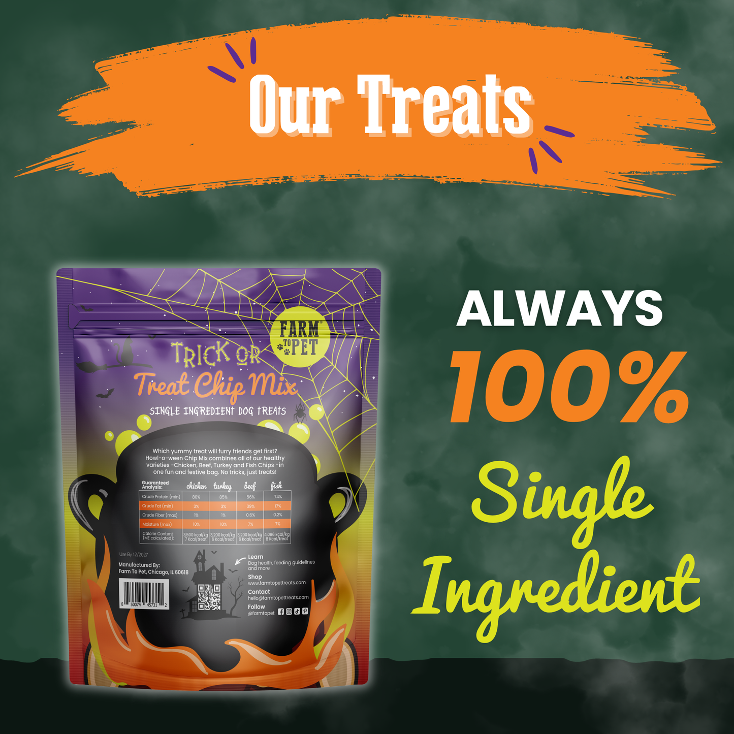 Trick or Treat Chip Mix Halloween Dog Treats