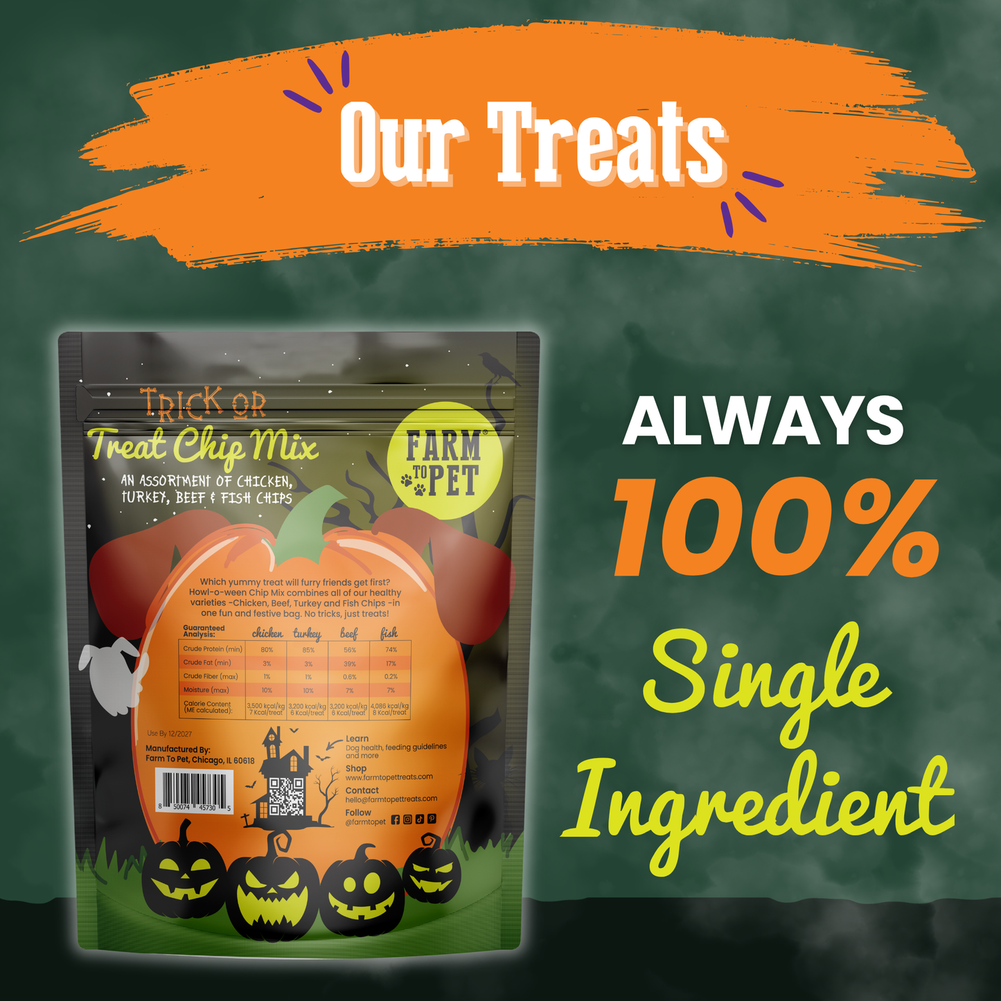 Trick or Treat Chip Mix Halloween Dog Treats