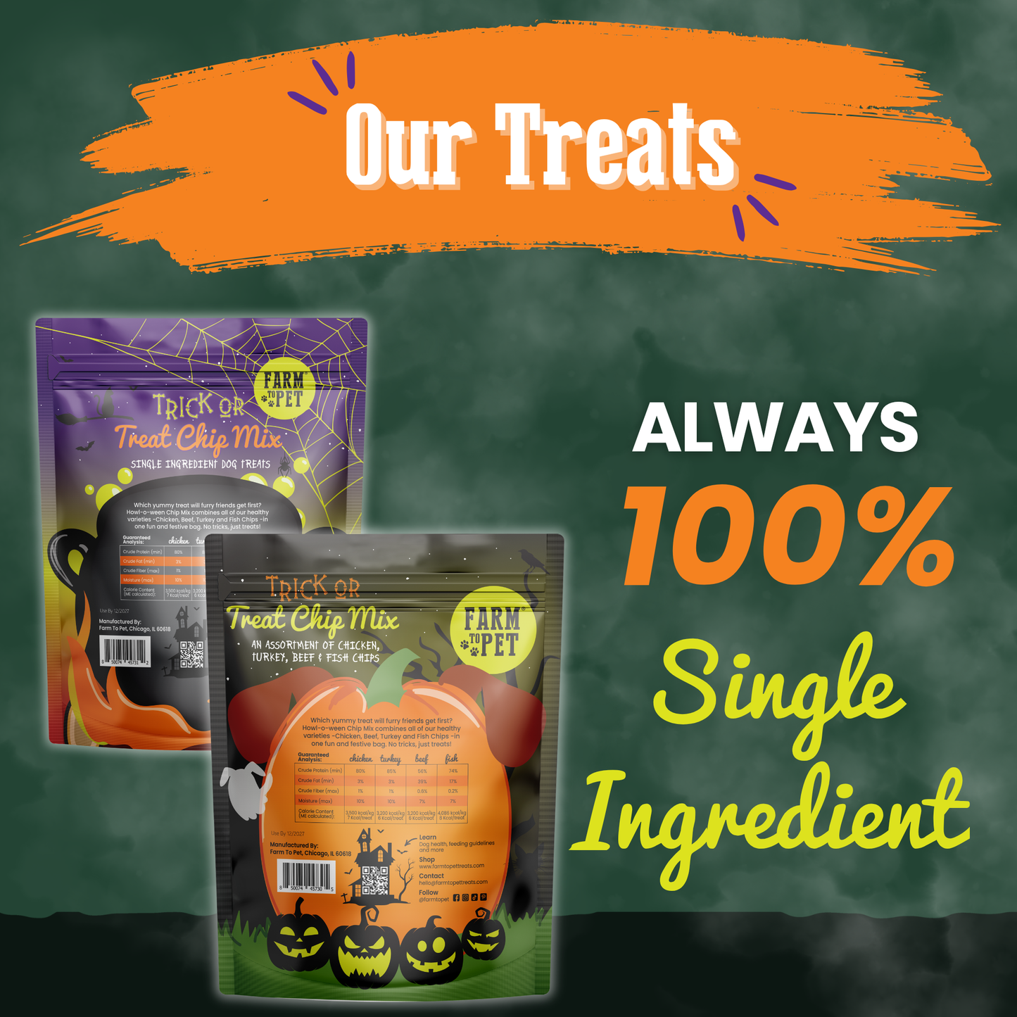Trick or Treat Chip Mix Halloween Dog Treats