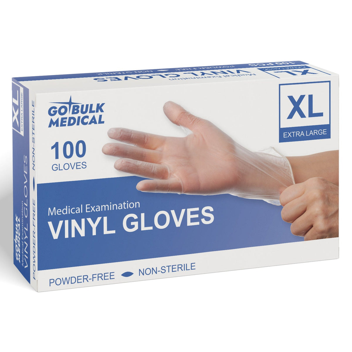 Pallet Vinyl Exam Gloves Case of 100 Cases(100,000 Gloves) Powder-Free Disposable Gloves - Clear