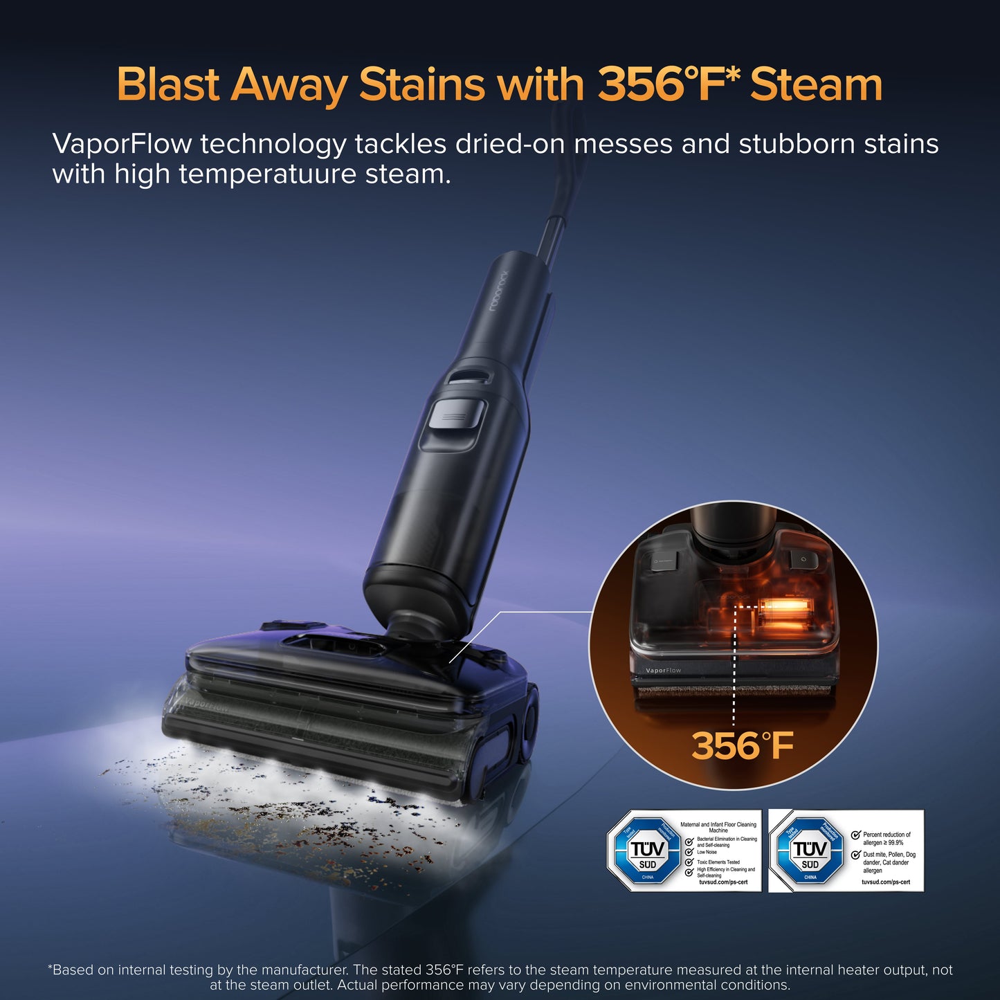 Roborock F25 Ultra Wet & Dry Vacuum with Steam and High Temperature Cleaning