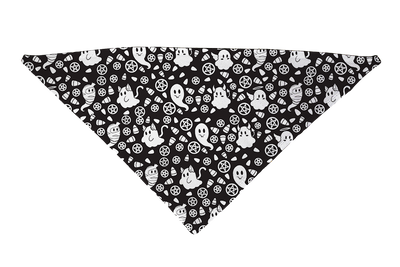 Goth Ghosties Black and White Dog Bandana