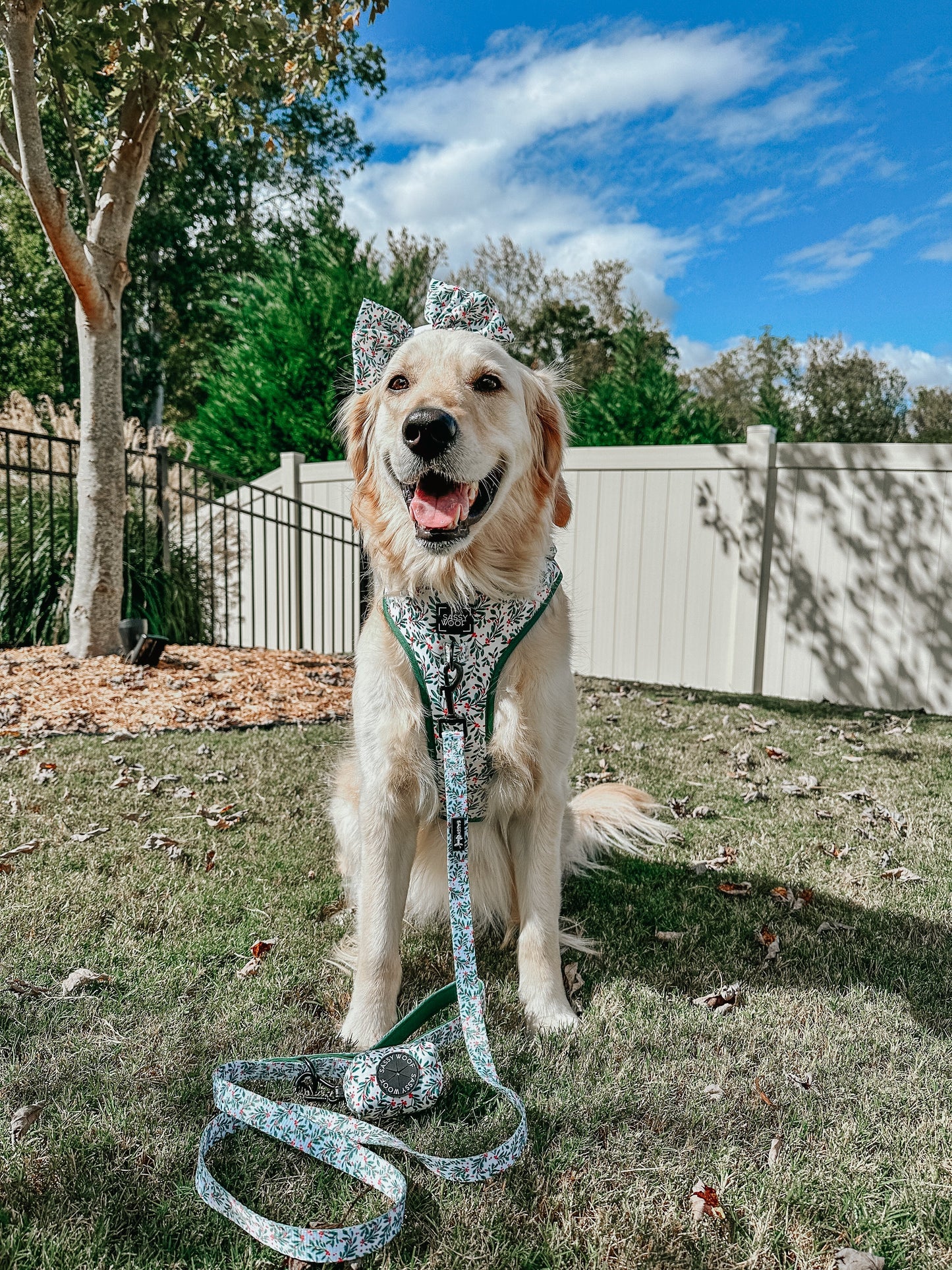 Dog Adjustable Harness - Under the Mistletoe