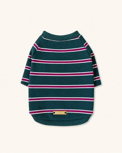 Green Striped Cotton Raglan