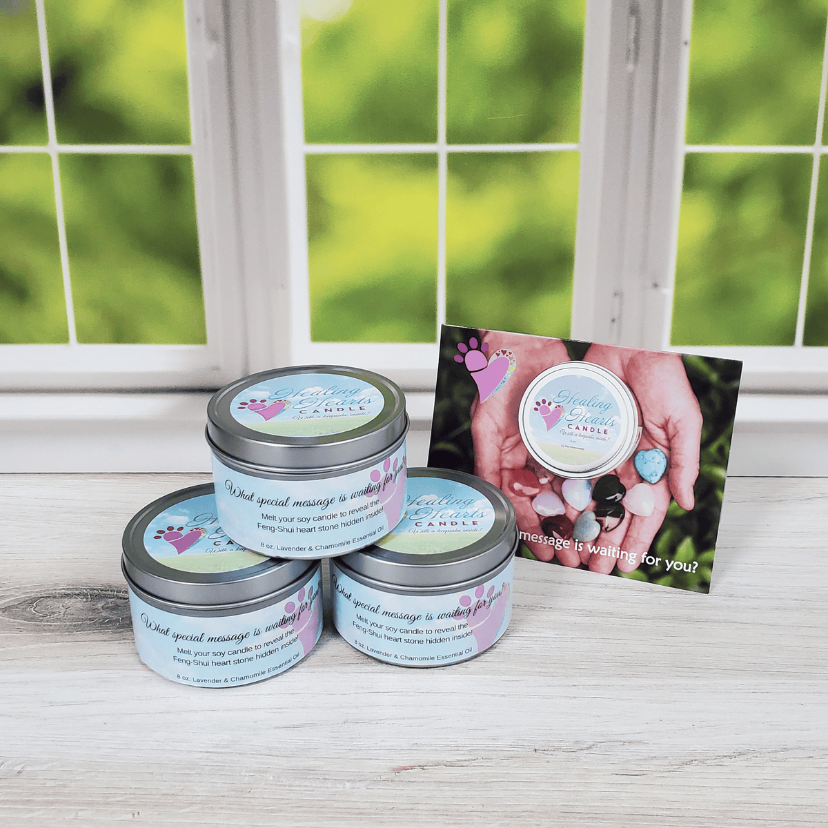 Healing Hearts Memorial Candle with Keepsake Heart Stone