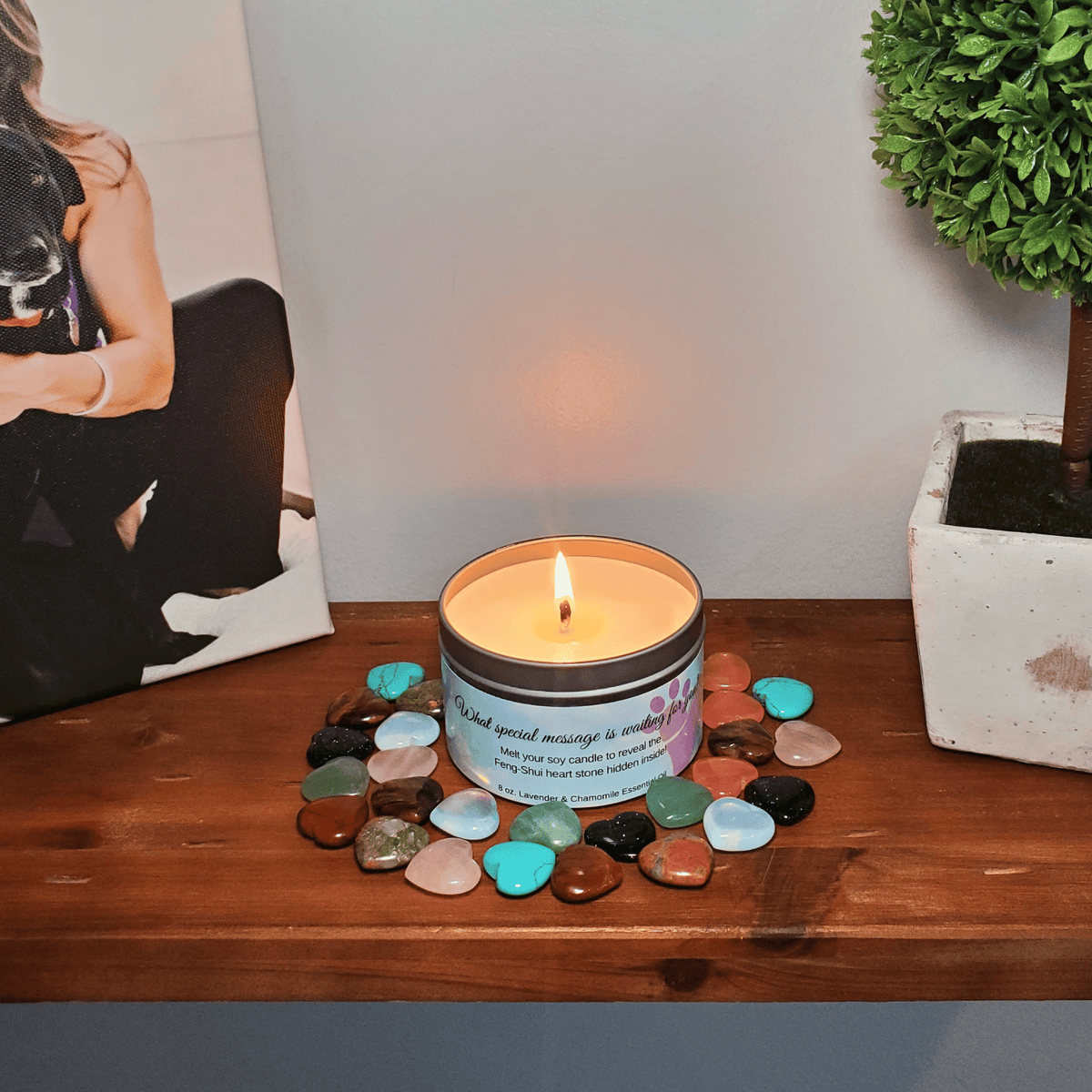 Healing Hearts Memorial Candle with Keepsake Heart Stone