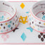 Haute Diggity Dog Chewy Vuiton Dog Bowl Set | BPA-Free, Non-Skid (2-Pack)