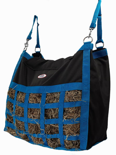 Scratchless Slow Feeder Hay Bag – 3.5" x 3" Square Openings – Easy or Moderate Feeding – 6-Month Warranty | Super Tough Bottom