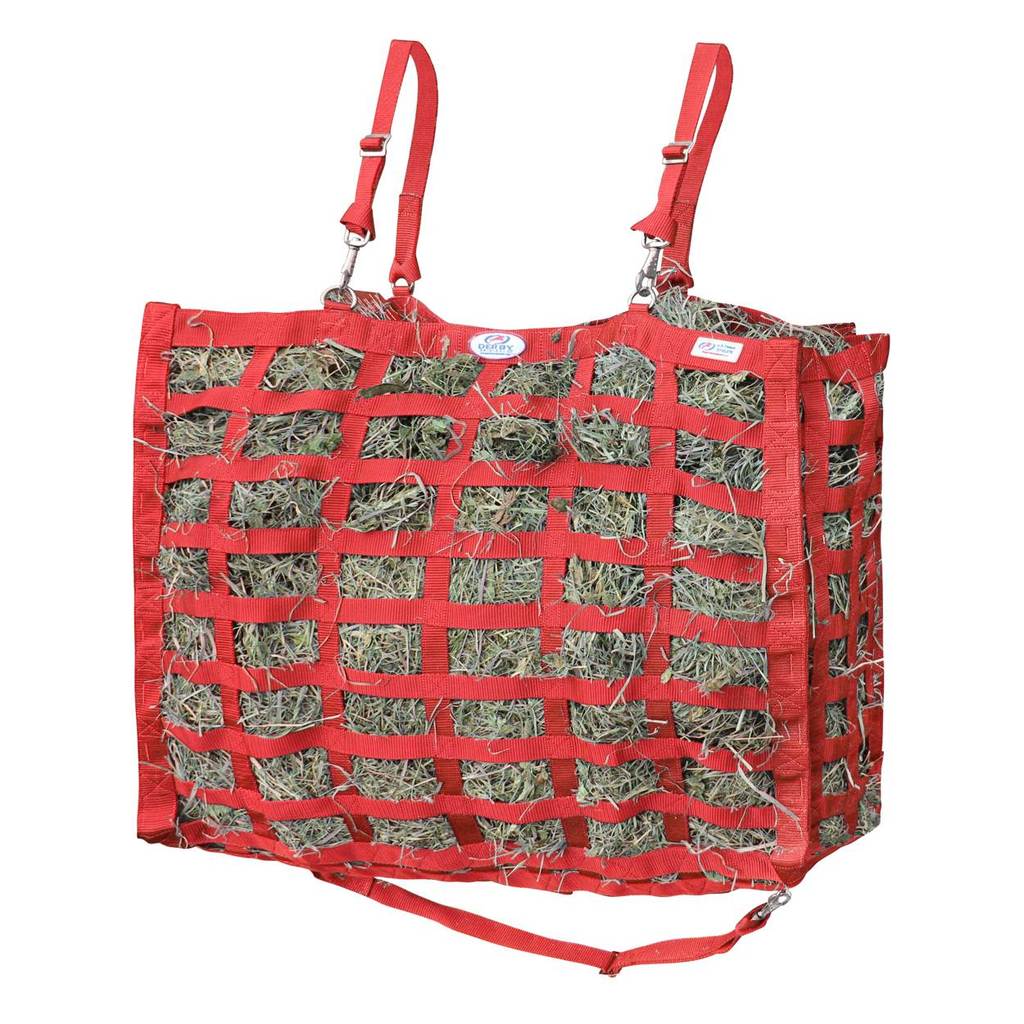 Derby Originals Supreme 4-Sided Slow Feeder Horse Hay Bag, 3.5" x 1.75" Rectangular Openings, Patented Design, Super Tough Bottom®, 1 Bale Capacity, 1-Year Warranty
