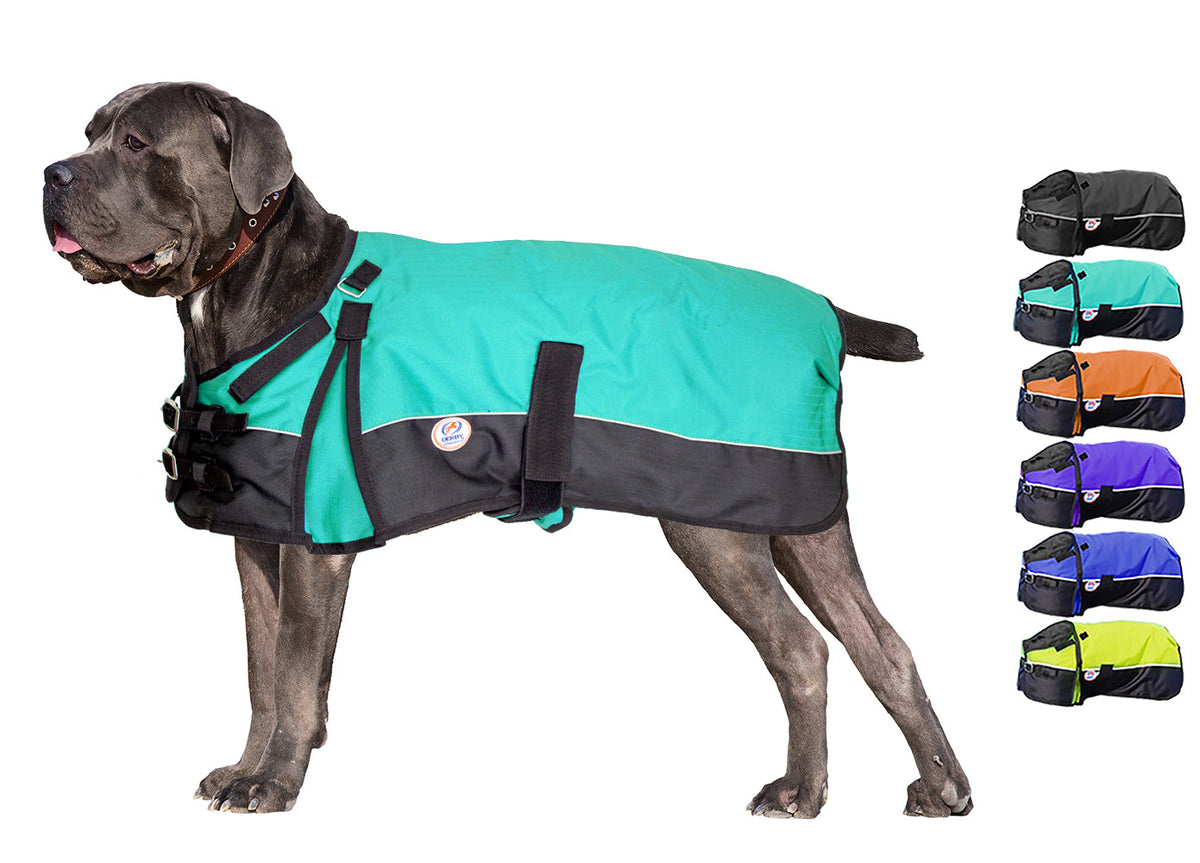 Derby Originals Adjust-to-Fit Horse-Tough Reflective 600D Waterproof Ripstop Nylon Winter Dog Coat 150g Polyfil with One Year Warranty