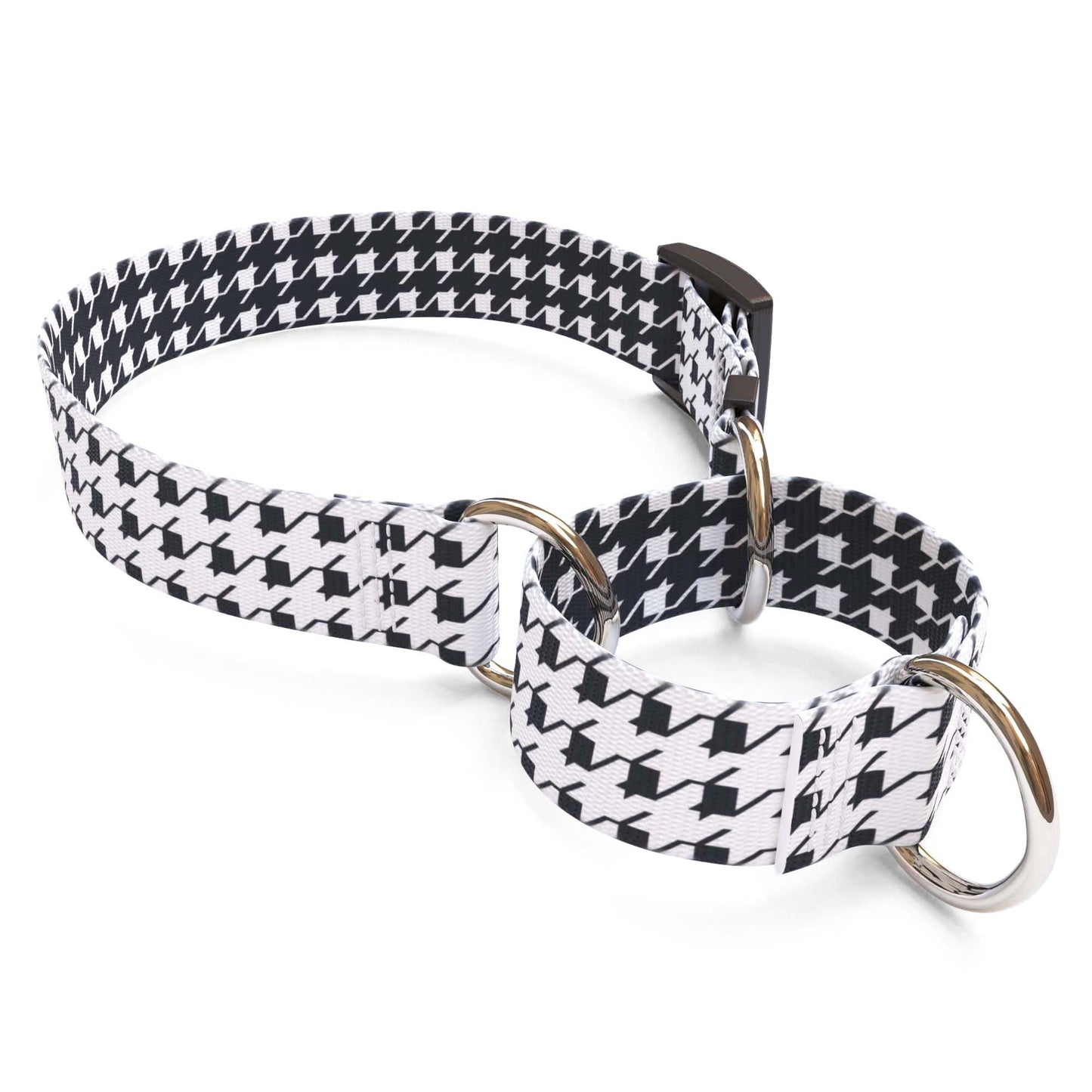 Houndstooth Black and White Dog Collar
