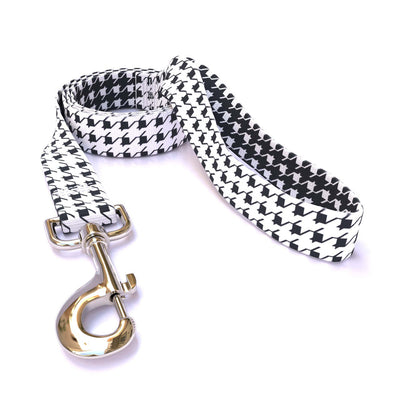 Houndstooth Black and White Dog Leash