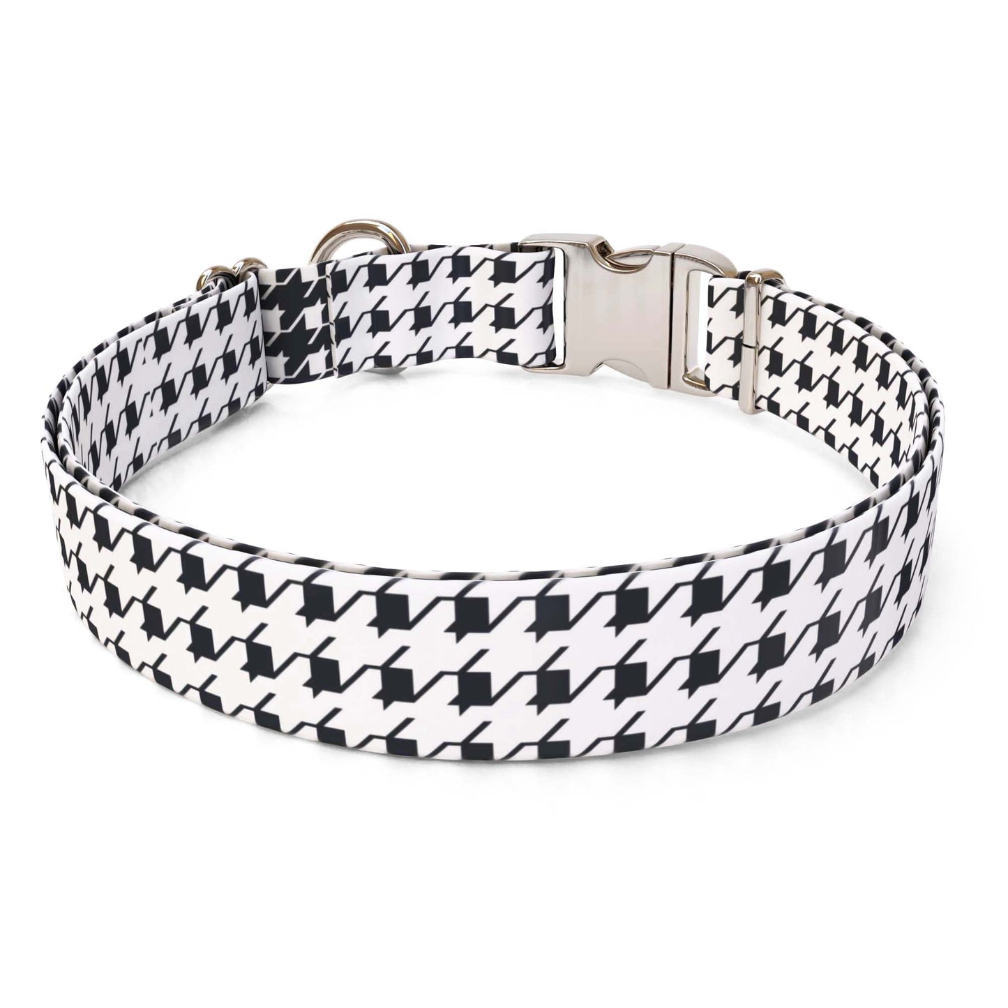 Houndstooth Black and White Dog Collar