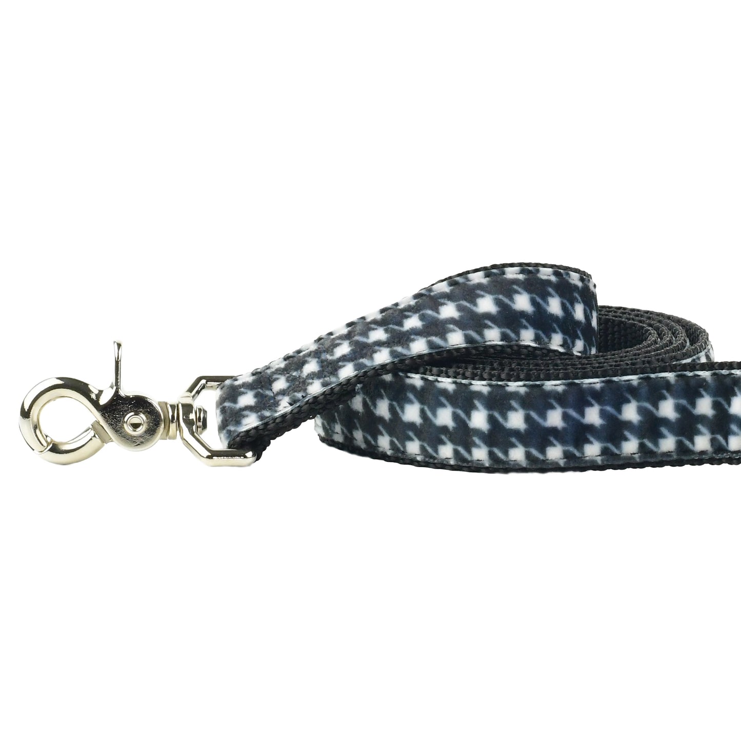 Houndstooth Black and White Velvet Essential Dog Leash