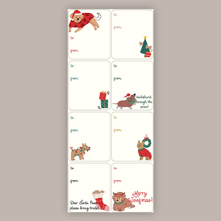 Dog Holiday Tags (Sticker Sheet)