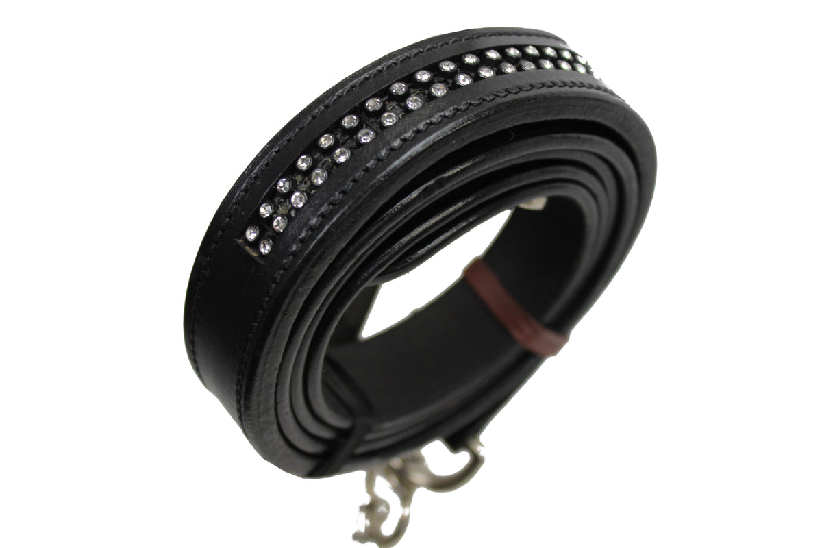 Derby Originals New and Improved Premium Show Spotted Flat Leather Cattle Show Halter, Small/Medium/Large, Adjustable Fit with 48" Lead and 19.5" Chain, Elegant Show Spots, 1-Year Warranty