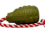 USA-K9 Grenade Shaped Rubber Dog Toy - Chew, Treat Dispenser & Tug Toy | USA - Army Green