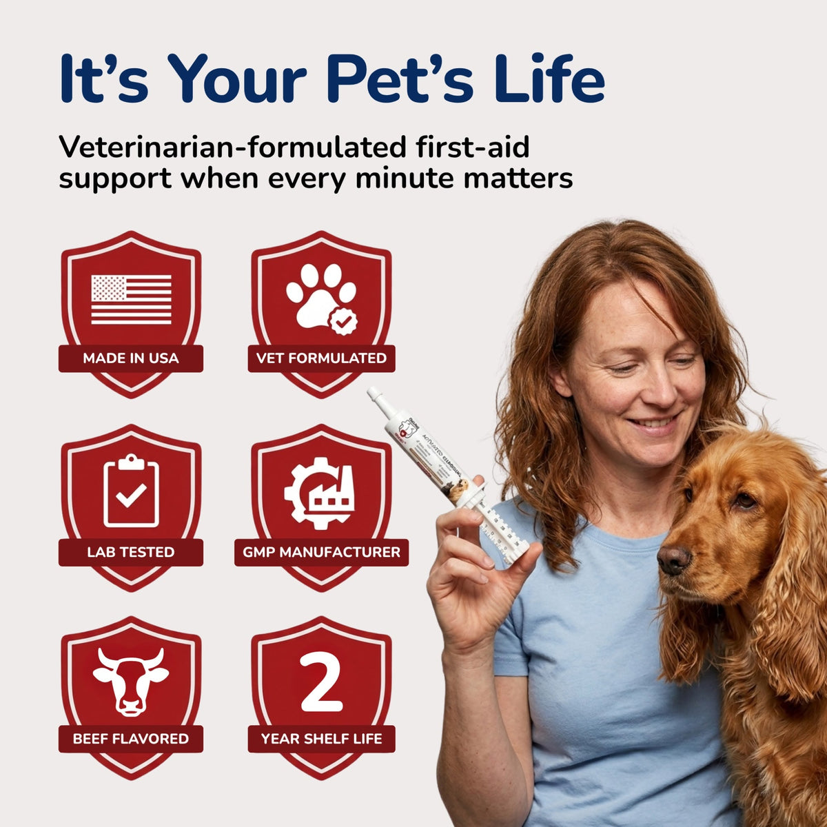 PetVet Medic® Activated Charcoal Syringe for Dogs & Cats — 30 mL