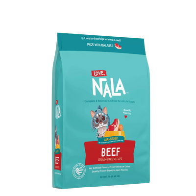 Beef Grain Free Recipe Air-Dried Adult Cat Food 1lb bag