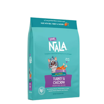 Turkey & Chicken Grain Free Recipe Air-Dried Adult Cat Food 1lb bag