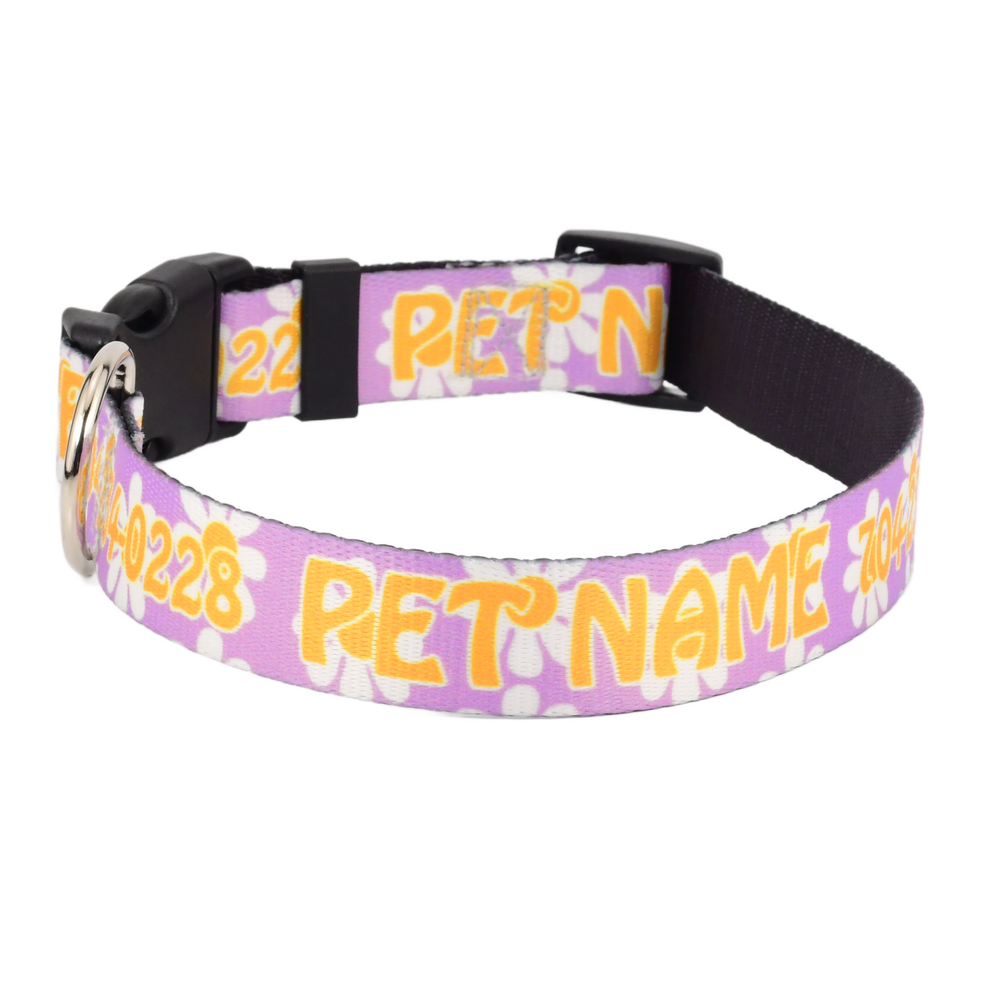 Personalized Lavender Daisy Dog Collar