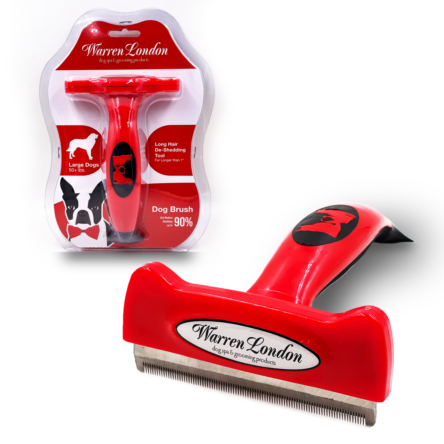 De-Shedding Dog Brush for Long Hair (>1")