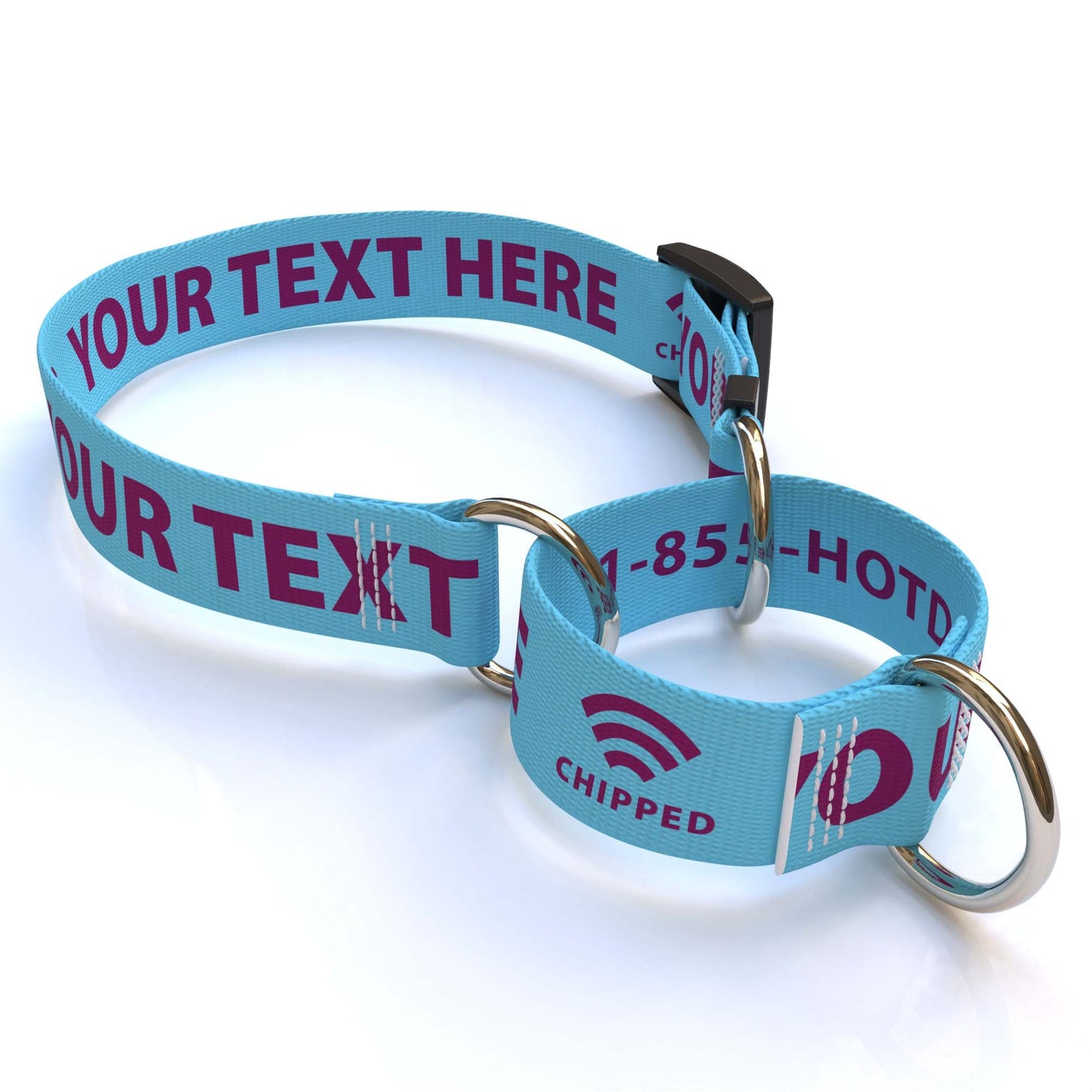 Personalized Martingale Collar with Name - Solid Colors