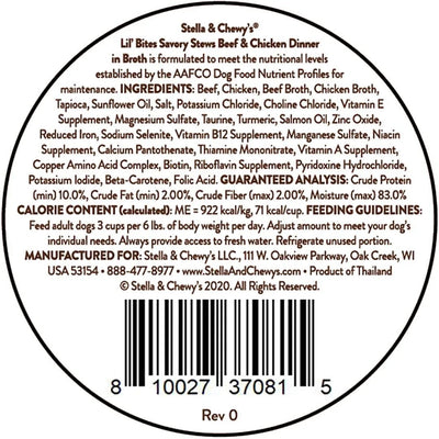 Stella & Chewy’s Lil Bites Stew Beef & Chicken Dog Food (2.7oz)