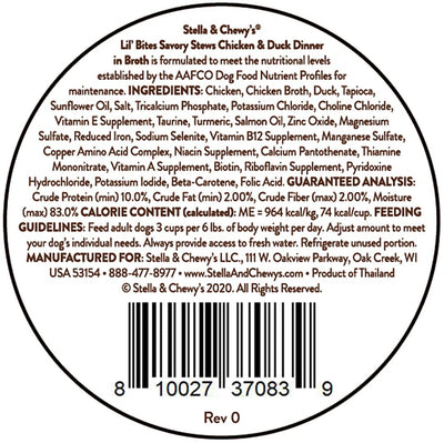 Stella & Chewy’s Lil Bites Stew Chicken & Duck Dog Food (2.7oz)