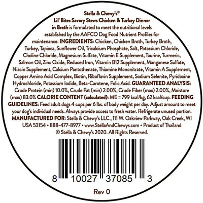 Stella & Chewy’s Lil Bites Stew Chicken & Turkey Dog Food (2.7oz)