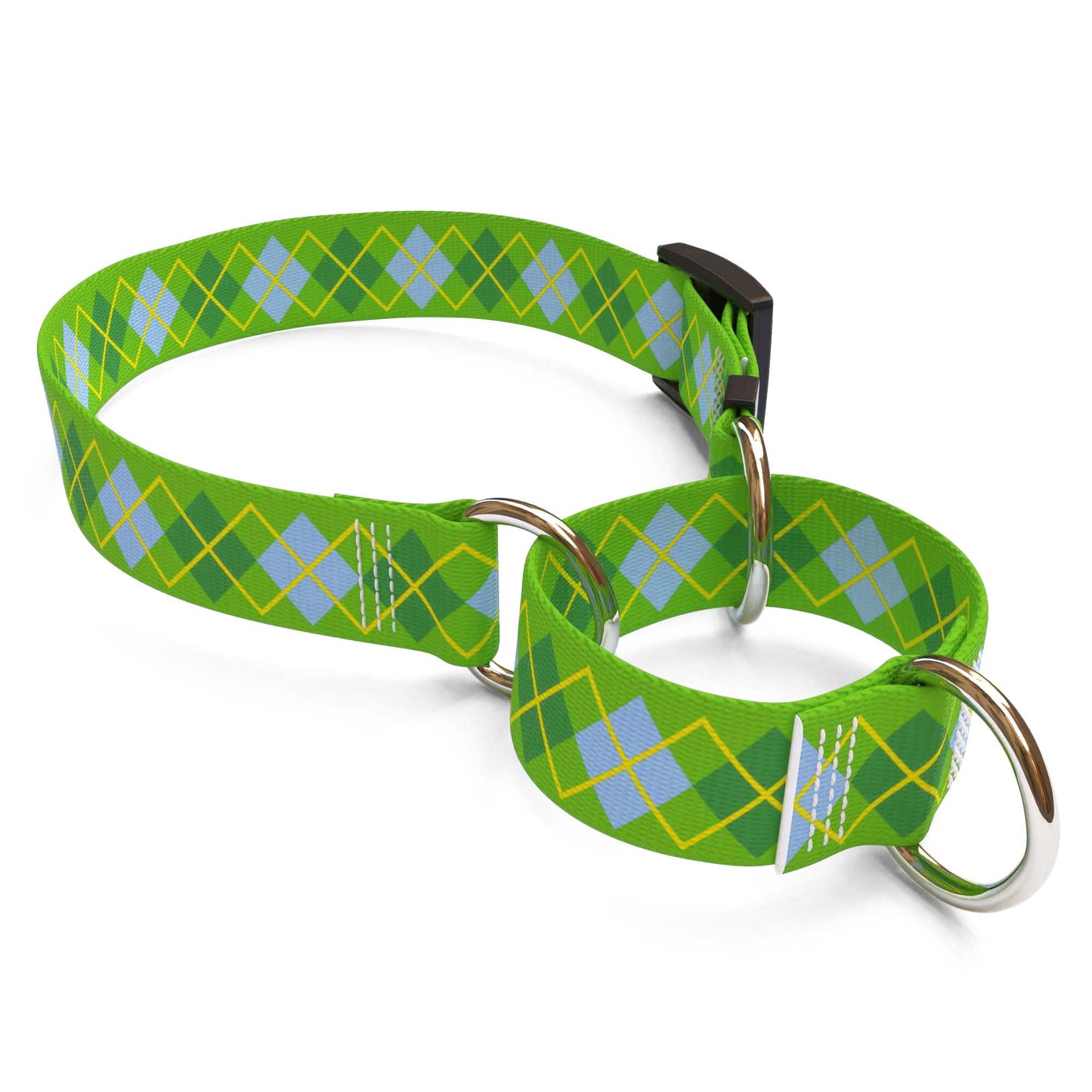 Lime Argyle Dog Collar