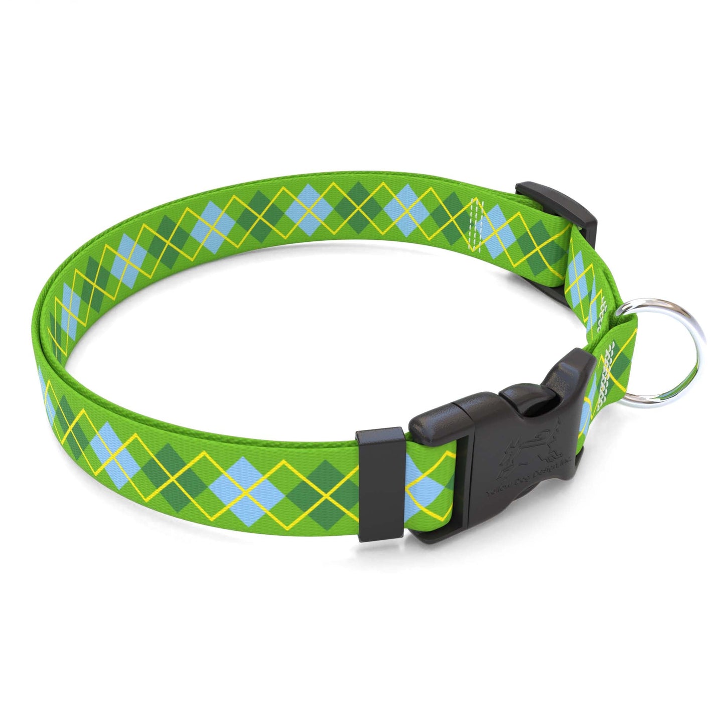 Lime Argyle Dog Collar