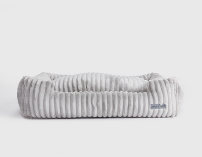 Luna Grey Corduroy Lounge Dog Bed