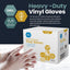 MedPride Vinyl Exam Gloves 4 Mil Thick Non-Sterile Powder Free - 100/box, Case of 10 (1000 count)