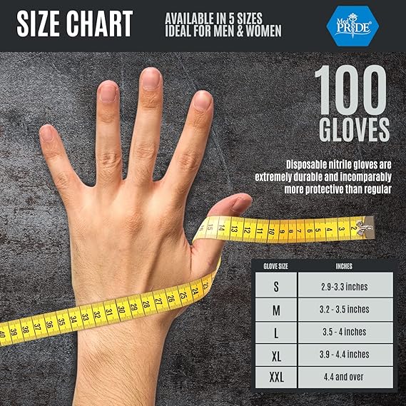 MedPride Maxx Strength Nitrile Industrial Orange Gloves, 8 Mil Thick - 100 Gloves / Case of 10 (1000 Count)