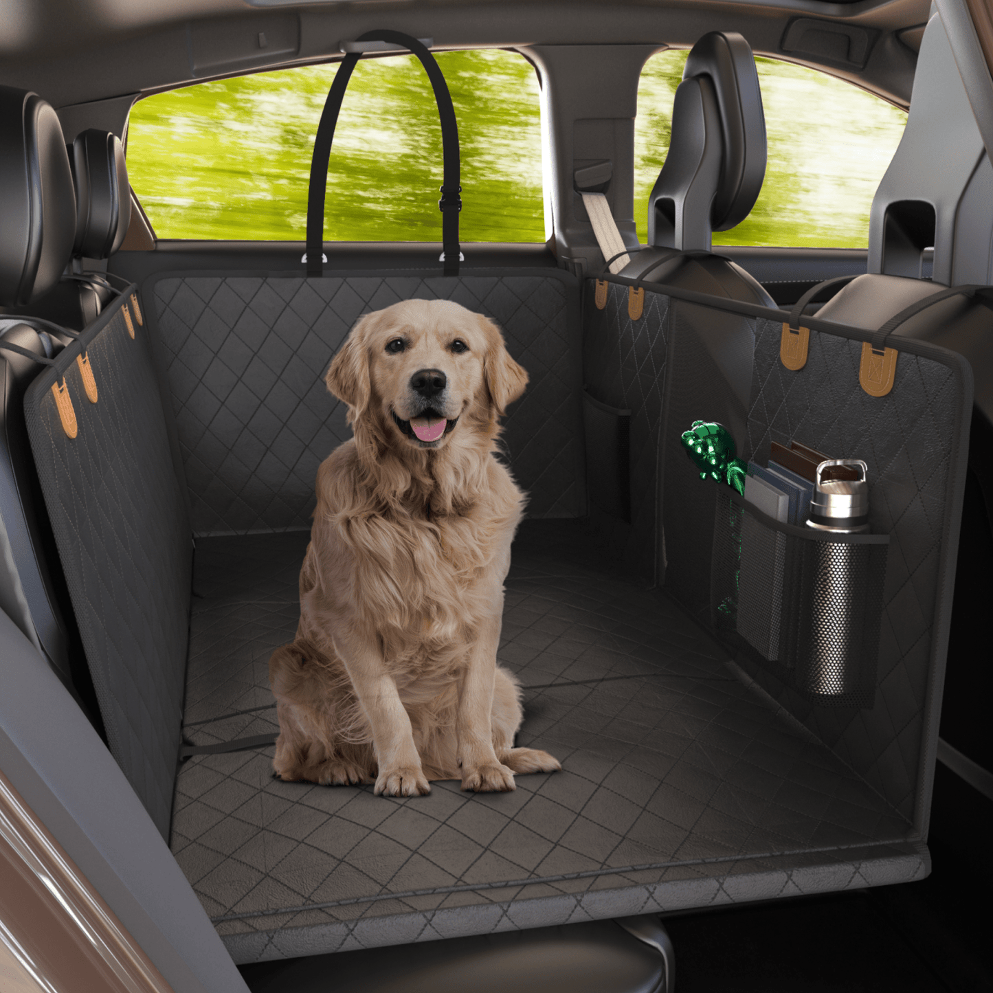 Large Seat Guard Waterproof Back Seat Extended Cover With Mesh Window Storage Pockets