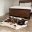 PupRug® Animal Print Memory Foam Dog Bed - Brown Faux Cowhide