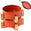 Modern Ceramic Cat & Dog Bowl Set with Wood Stand, Non-Slip, Set of 2